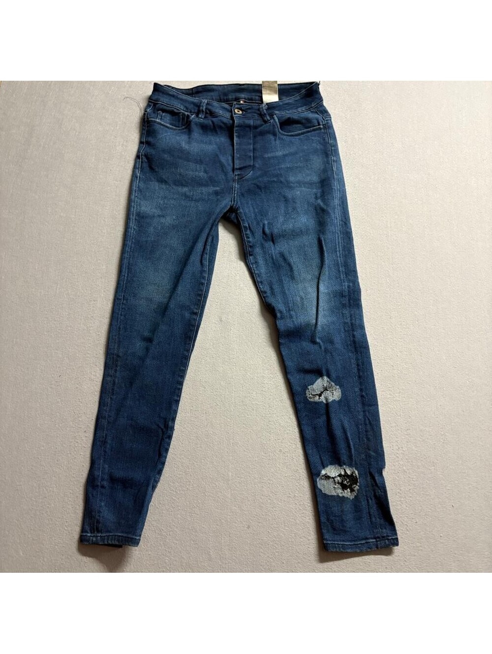 Candiani Denim Jeans Womens Size Medium Blue Distressed Italian Cotton Blend